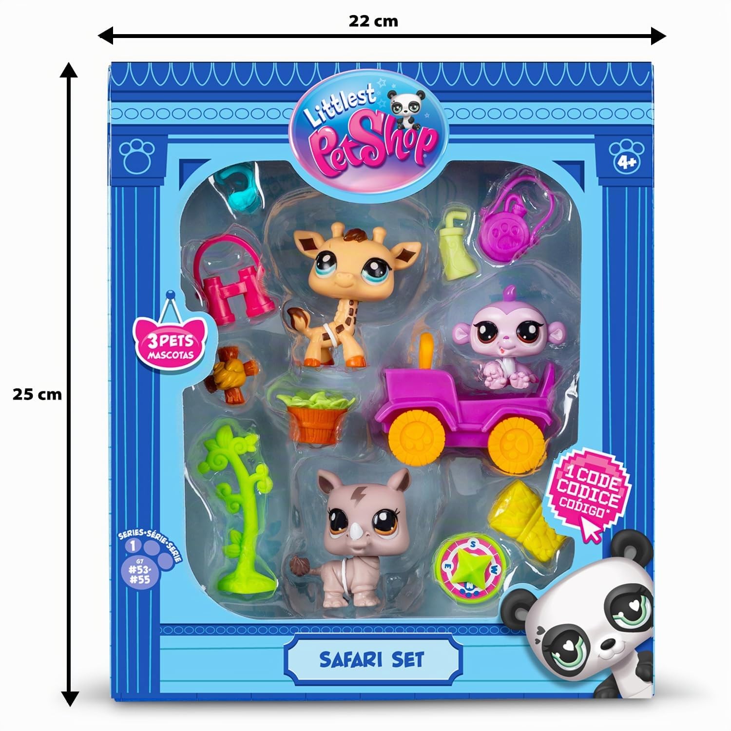 Bandai - Littlest Pet Shop - Pack Tiki Jungle - 3 Animaux et Accessoires - Licence Officielle - Coffret Jouet Animaux Mignons - Mini Figurines Animaux - Jouet Enfant 3 Ans et + - BF00515