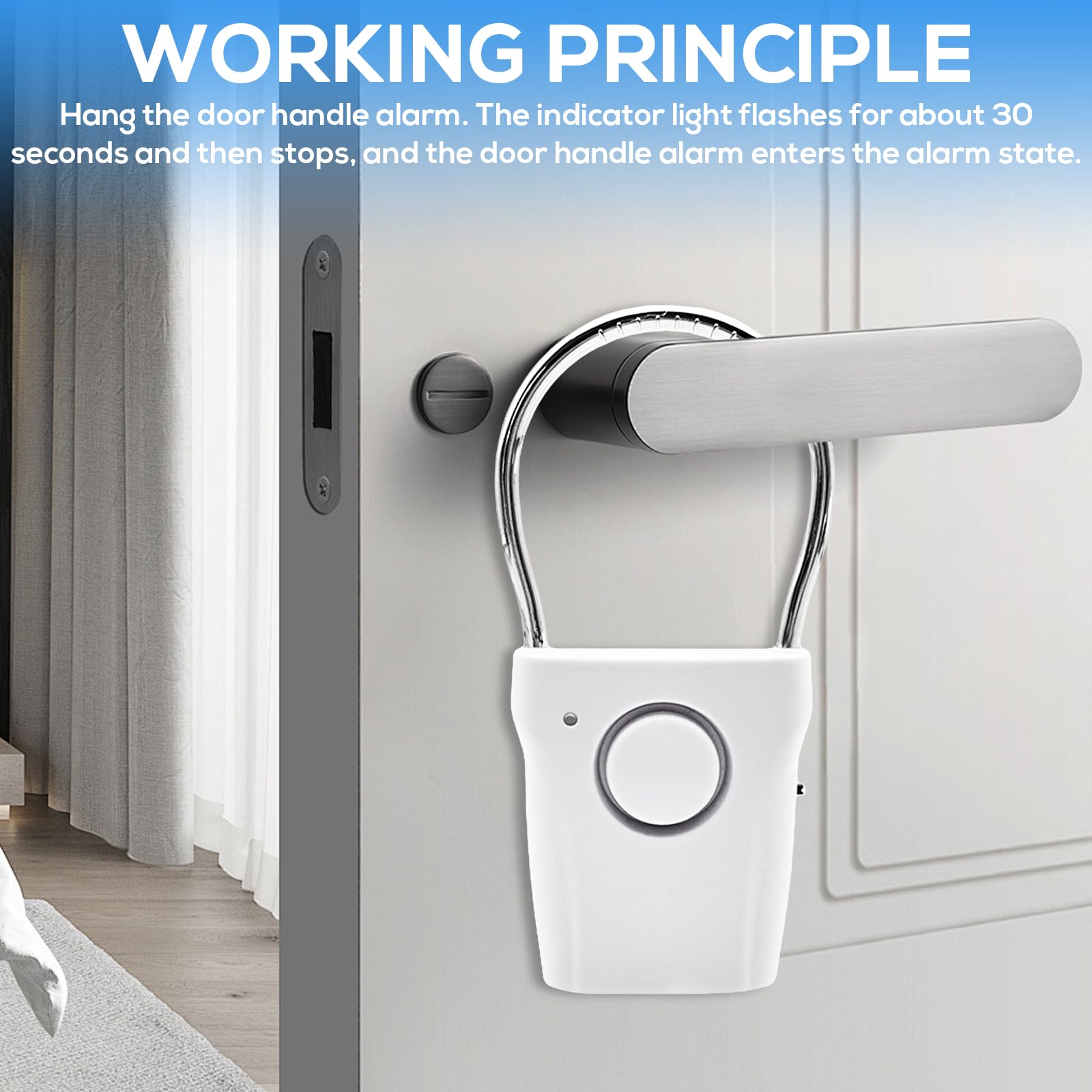 Lot De 2 Alarmes De Porte Uxcell - 125dB, Antivol Fenêtre, Blanc, Sécurité Maison, Neuves