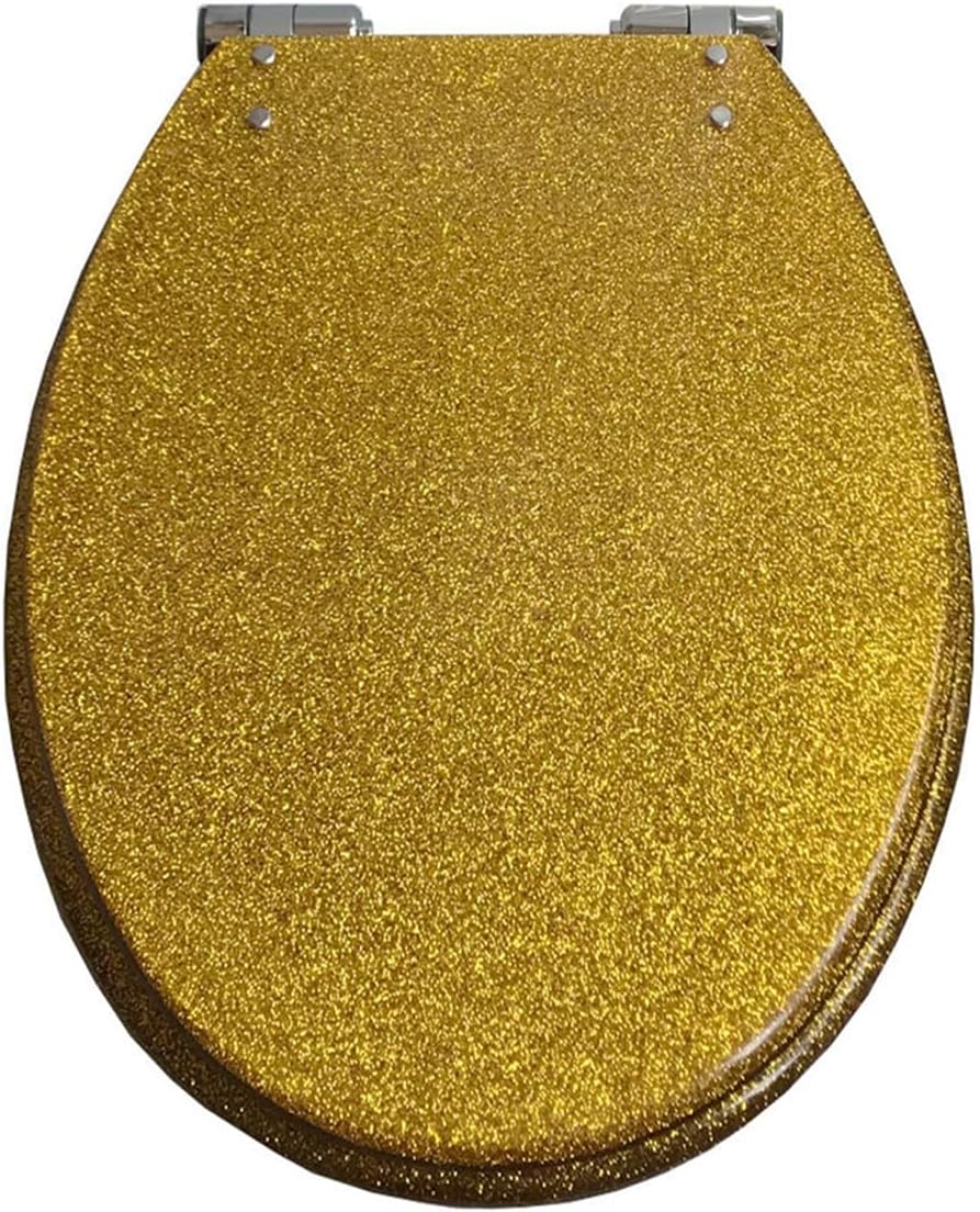 Gavilion Glitter Toilet Seat Round 16.5 Inch Toilet Seats Cover with