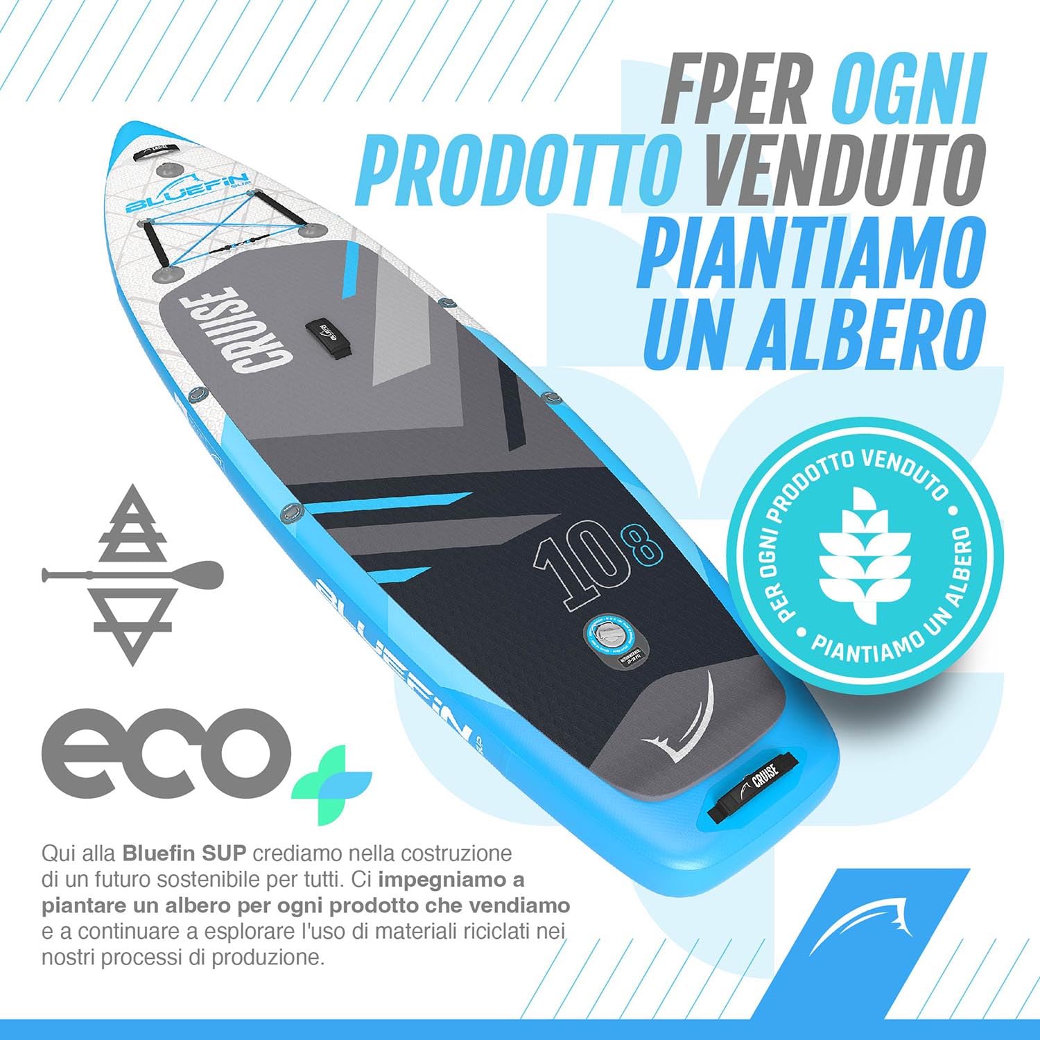 Tavola da paddle gonfiabile Bluefin Cruise 10'8 | SUP per adulti | SUP Bluefin Cruise | Pacchetto facile da trasportare per i viaggi | Accessori inclusi