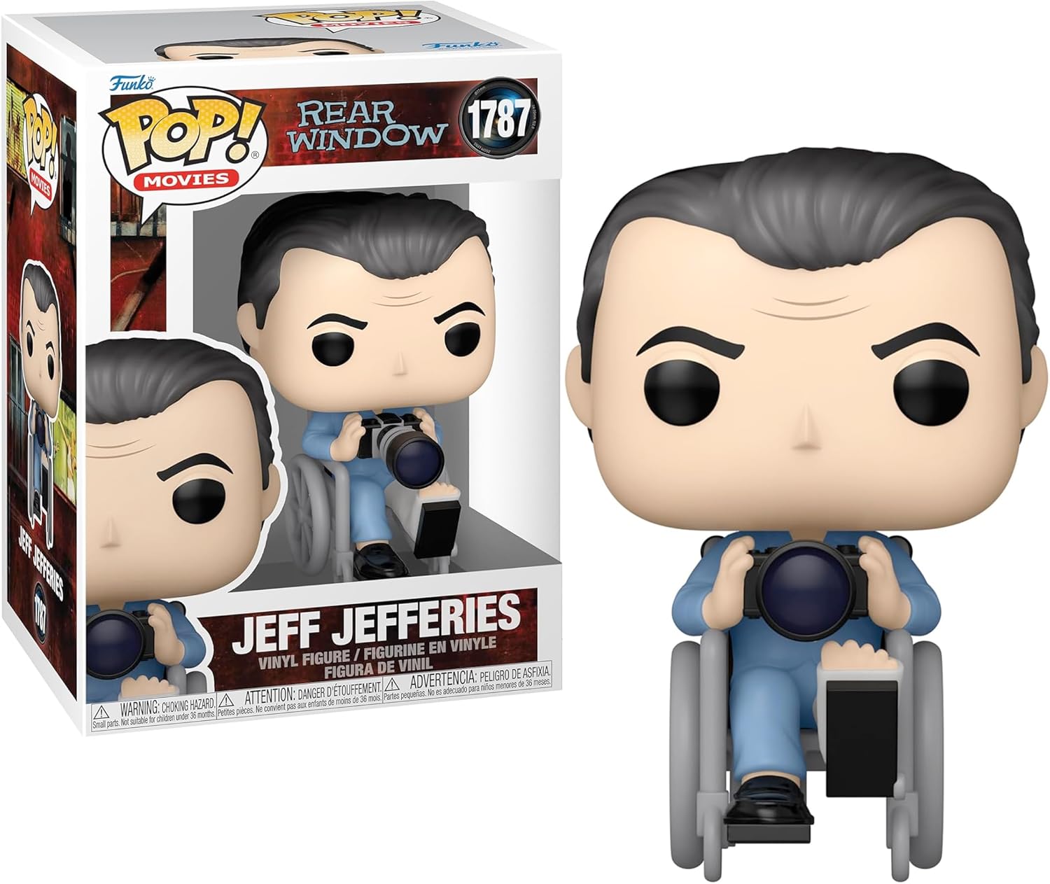Hitchcock Collection Pop! Figure Thriller Movies with The Birds + Rear Window + North by Northwest + Melanie Daniels Jeff Jefferies Roger Thornhill 4 Items