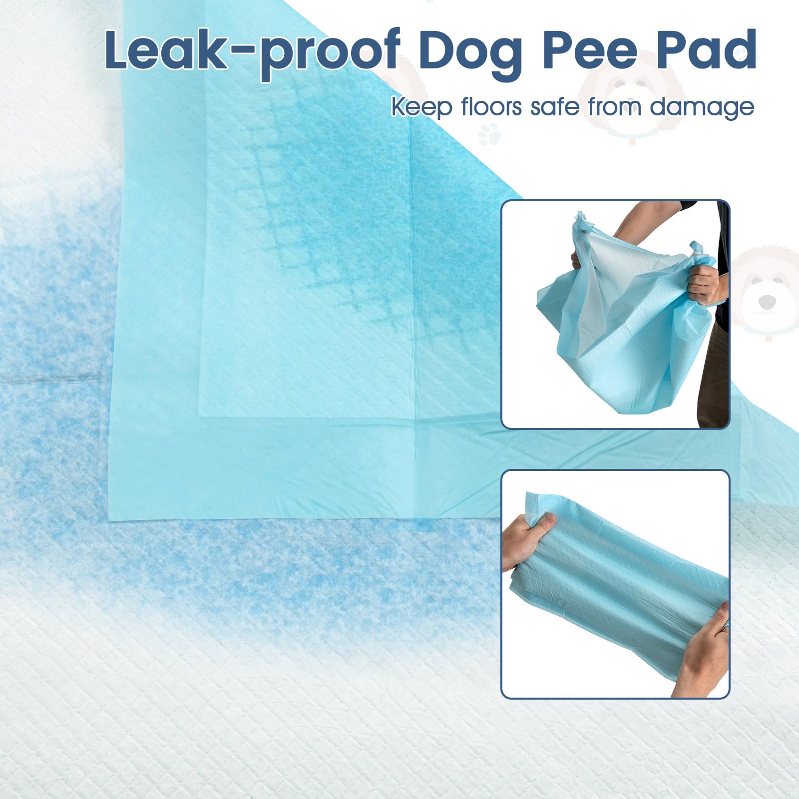 COSTWAY Almohadillas de Adiestramiento de Perros y Cachorros, 60 x 43 cm (300 Unidades) Empapadores Perros de 6 Capas, Almohadillas Desechables, Transpirables, Secado Rápido, A Prueba de Fuga