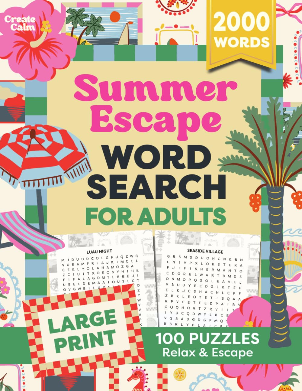 Relaxing Summer Word Search for Adults: Large Print Puzzles for Holidays, Beach Vacations, Staycations & Stress Relief: 3