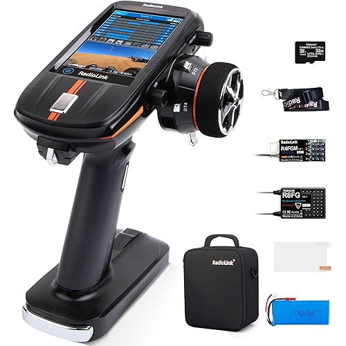Radiolink RC8X 8CH 2.4G RC Transmitter and R8FG&R4FGM V2.2 Gyro Receivers, 4.3" Full Color IPS Touch Screen RC Remote Controller, 600m Long Range, 200 Models for RC Crawler Drifting Cars Boats