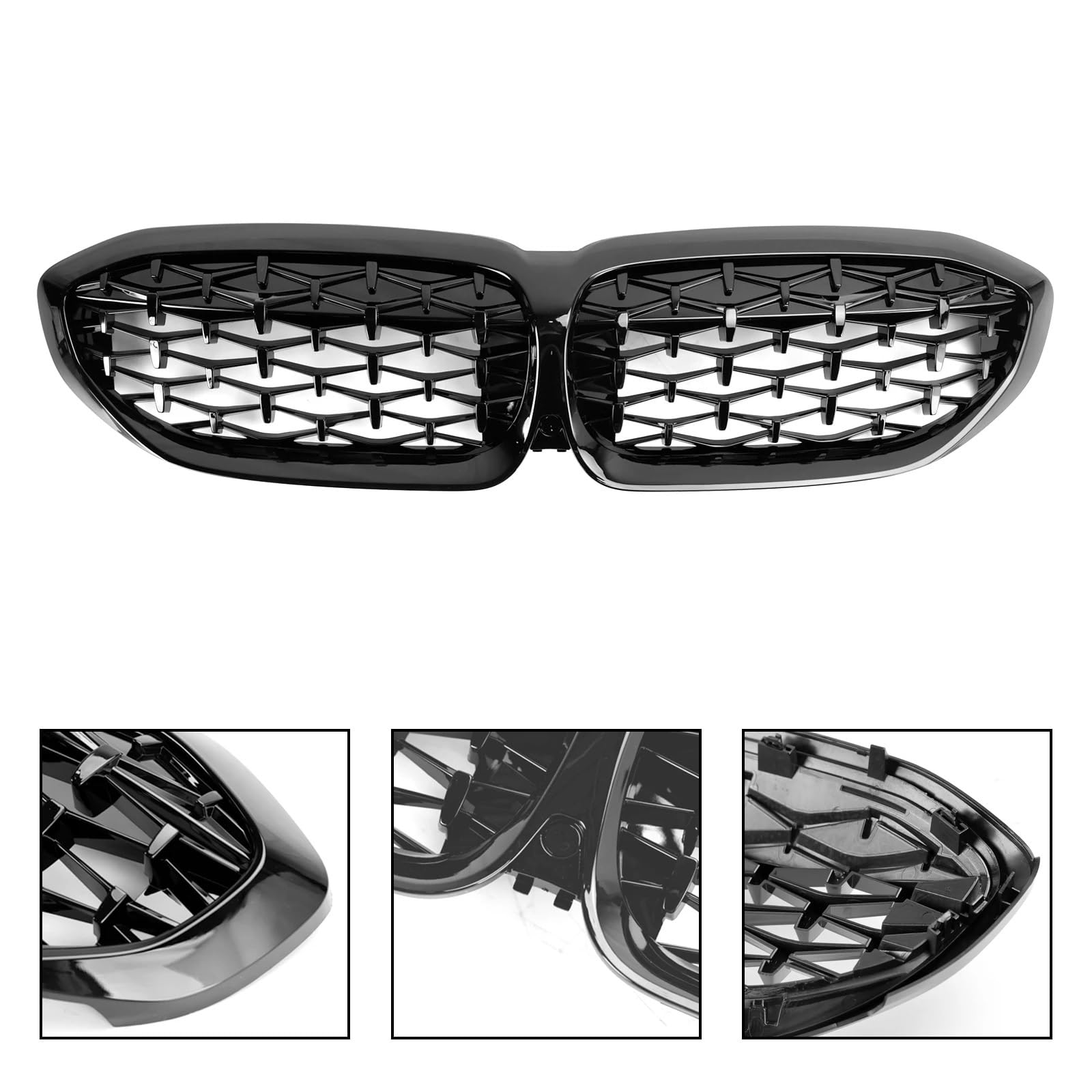 Czarna kratka nerkowa Grill 51138072085 Pasuje do BMW serii 3 G20 2019-2022 Osłona chłodnicy motocykla kratki samochodowej(G)