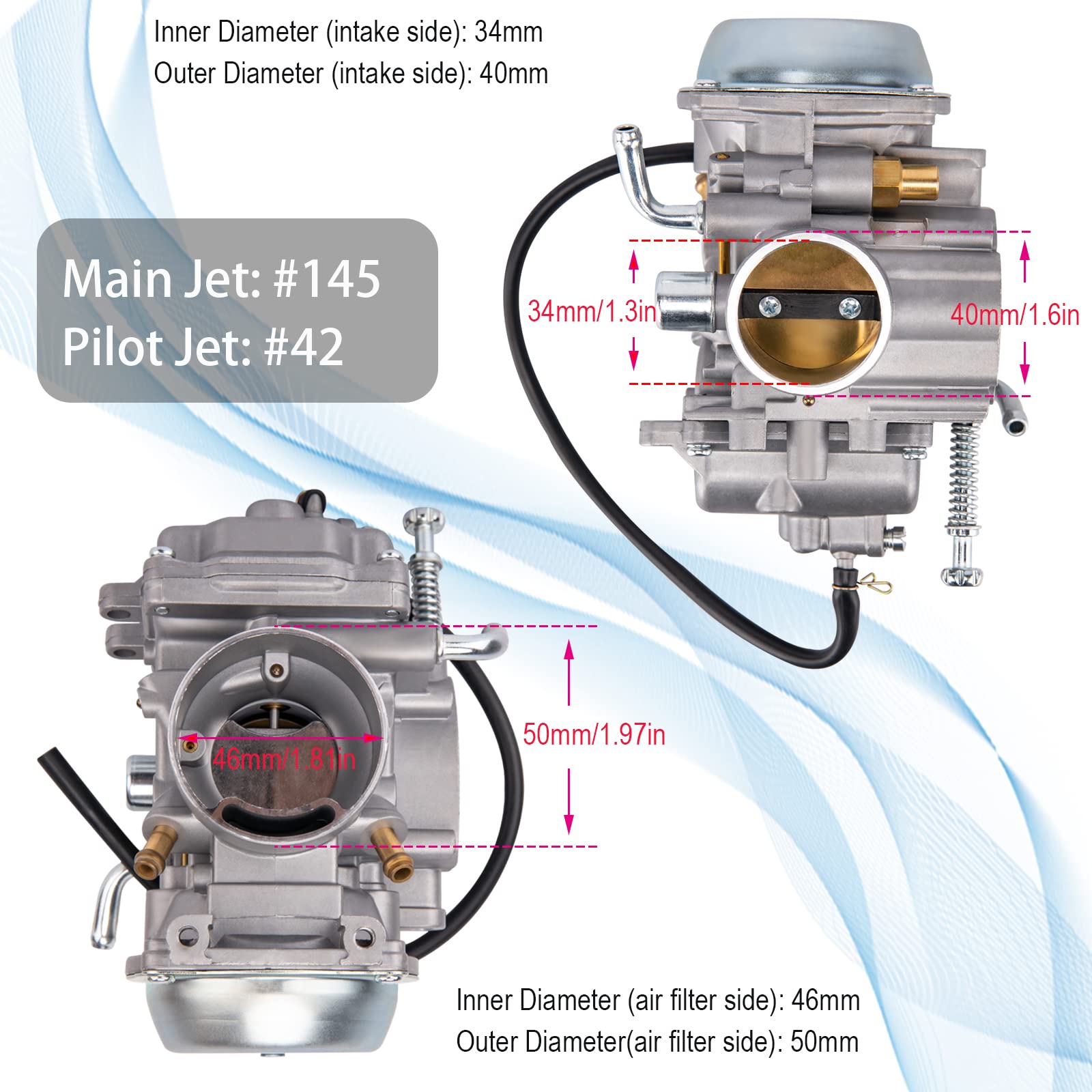 Carburetor For Polaris Magnum 500, 325, 330, 425 (1999-2003) 2x4/4x4 HDS