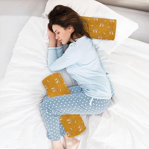 Miniatura 7 de Cartoon Orange Giraffes Bolster Pillow Cotton Cervical Neck Roll Pillow Cover Under Knee Round Pillow Cylinder Pillow Cover Cervical Pillow