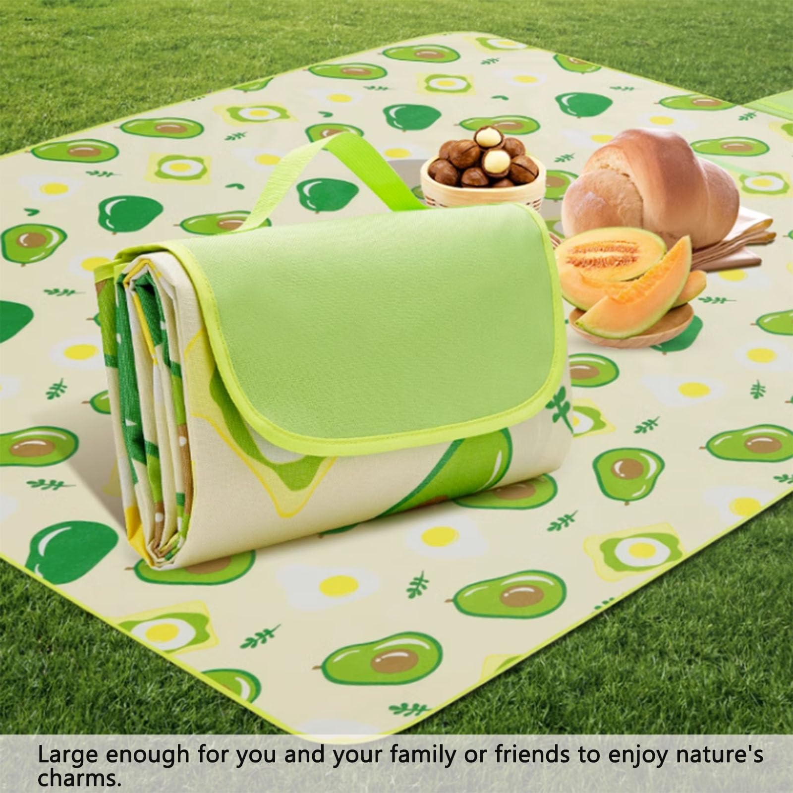 Coperte da picnic impermeabili pieghevoli, tappetino da picnic all'aperto, coperta da picnic, 190 x 198 cm, coperta da giardino per spiaggia, campeggio, escursionismo, parco, patio