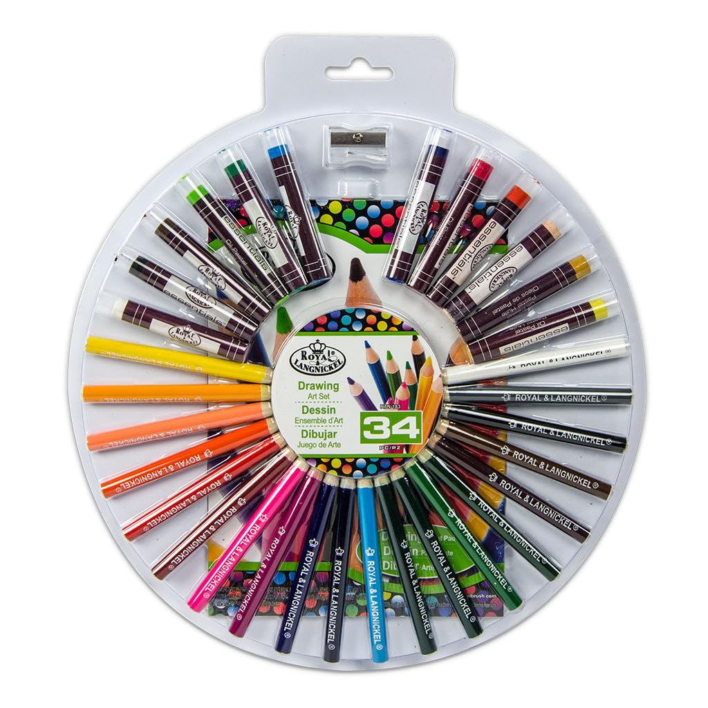 Royal & Langnickel Big Kids 34pc Drawing Color Wheel Art Set