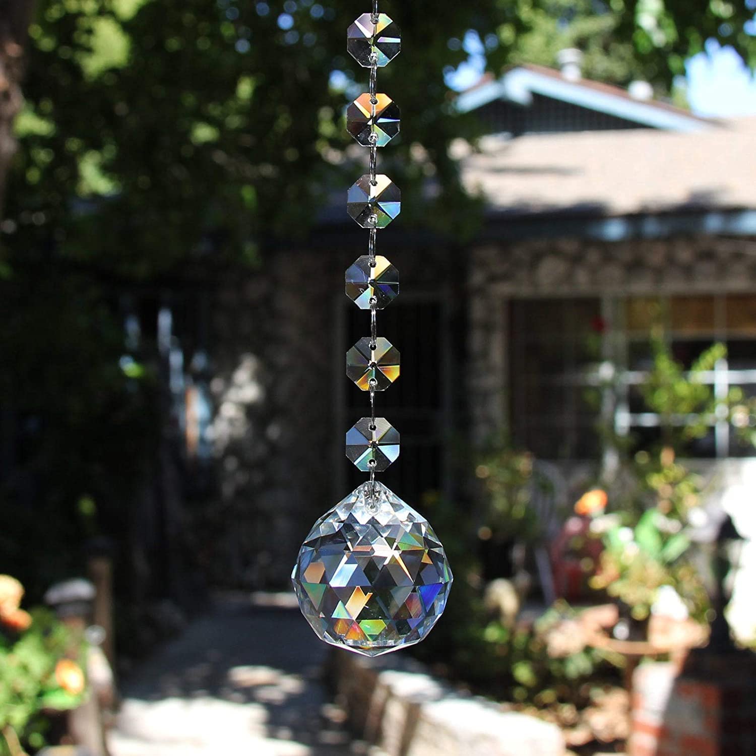 Glass Crystal Car Hanging Sun Catcher Beautiful Super Sparkling K9 Crystal Hanging Car, Window, Balcony, Garden Decoration (Hanging 5)-image-28