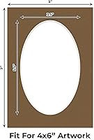 Vista 35 de CountryArtHouse Marco ovalado verde cazador de 5 x 7 pulgadas, sin ácidos, con núcleo blanco, corte biselado para fotos de 4 x 6, se adapta a marcos