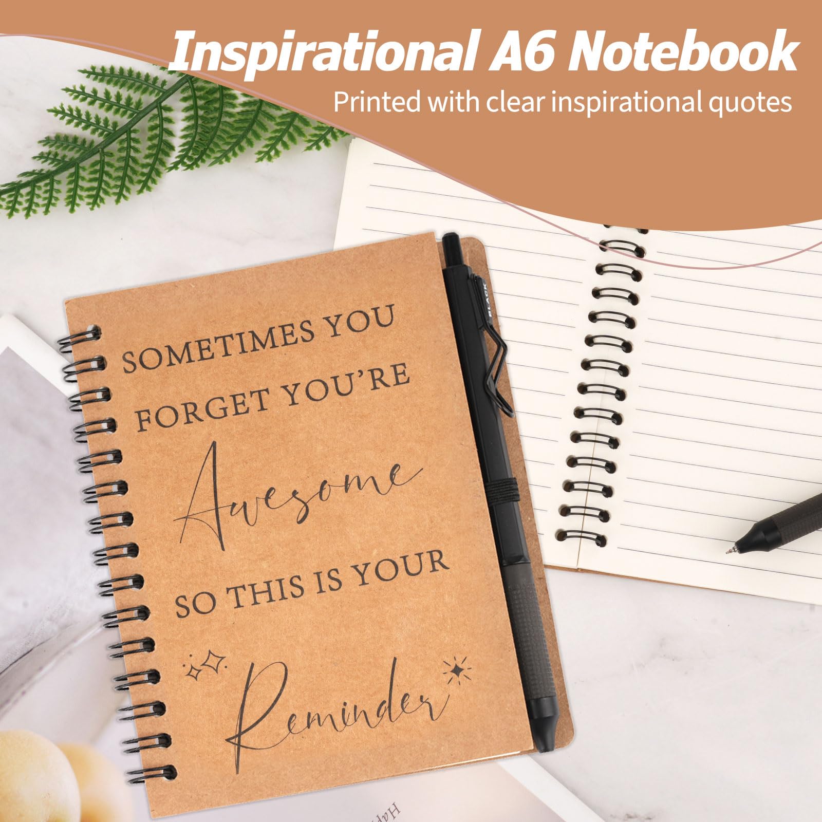Hopton Leaving Gifts for Colleagues Women 100 Pages Kraft A6 Notebook with Ballpoint Pen Set, Thank You Gifts - Image 3