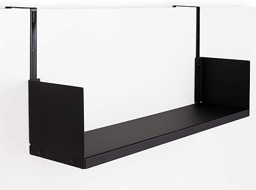 Miniatura 7 de Wallniture Libro Estante organizador de cubículos de 24 pulgadas con ganchos para cubículos, organizador de escritorio para oficina en casa (negro)