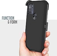 Vista 9 de Funda diseñada para Motorola Moto G50 con protector de pantalla integrado, protector resistente, cubierta frontal de policarbonato resistente