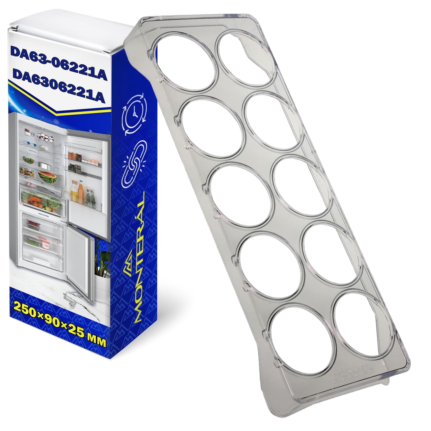 Eier Aufbewahrung Kühlschrank 250x90x25 mm mit Originalcode DA63-06221A für Samsung - Garantie 10 Jahre - MONTERAL