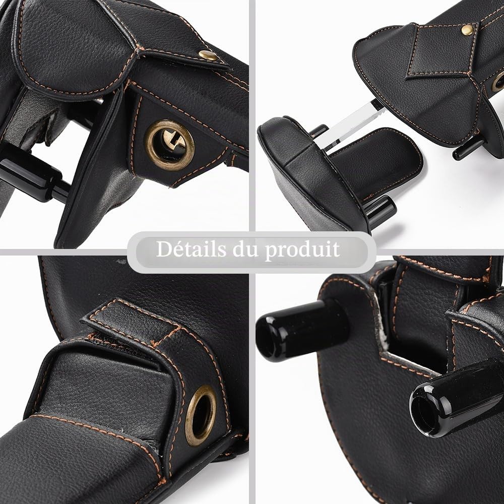 Blueshyhall Antivol de volant de voiture - Pour charges lourdes - Avec 2 clés - En cuir synthétique noir - Protection antivol - Anti-démarrage