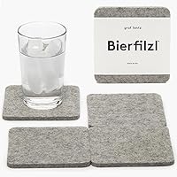 Vista 18 de Graf Lantz - Bierfilzl - Juego de 4 posavasos redondos de lana merina, océano (círculos de 4 pulgadas) - Absorbe el 30% del peso - Lana alemana