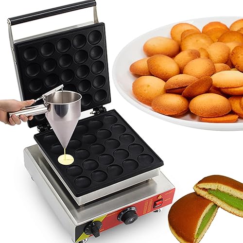 Miniatura 7 de Máquina para hacer panqueques eléctrica comercial de 25 agujeros de 1.8 pulgadas, plancha holandesa para panqueques, panadería, waffle, dorayaki,