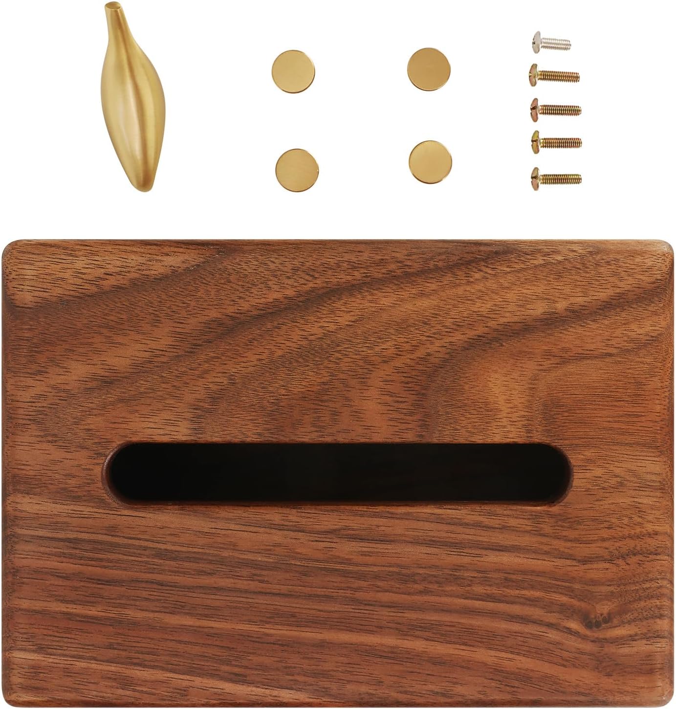 Black Walnut Wood Rectangle Tissue Box with Copper Bird Decor, Tissue Box Cover, Modern Style, Bedroom, Study Room, Office, Unique Gift idea of Elegant Copper Birds for Home Decor