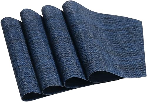 Miniatura 46 de SHACOS - Manteles individuales de PVC para mesas redondas, manteles individuales con curvatura, antideslizantes, resistentes al calor, de vinilo,