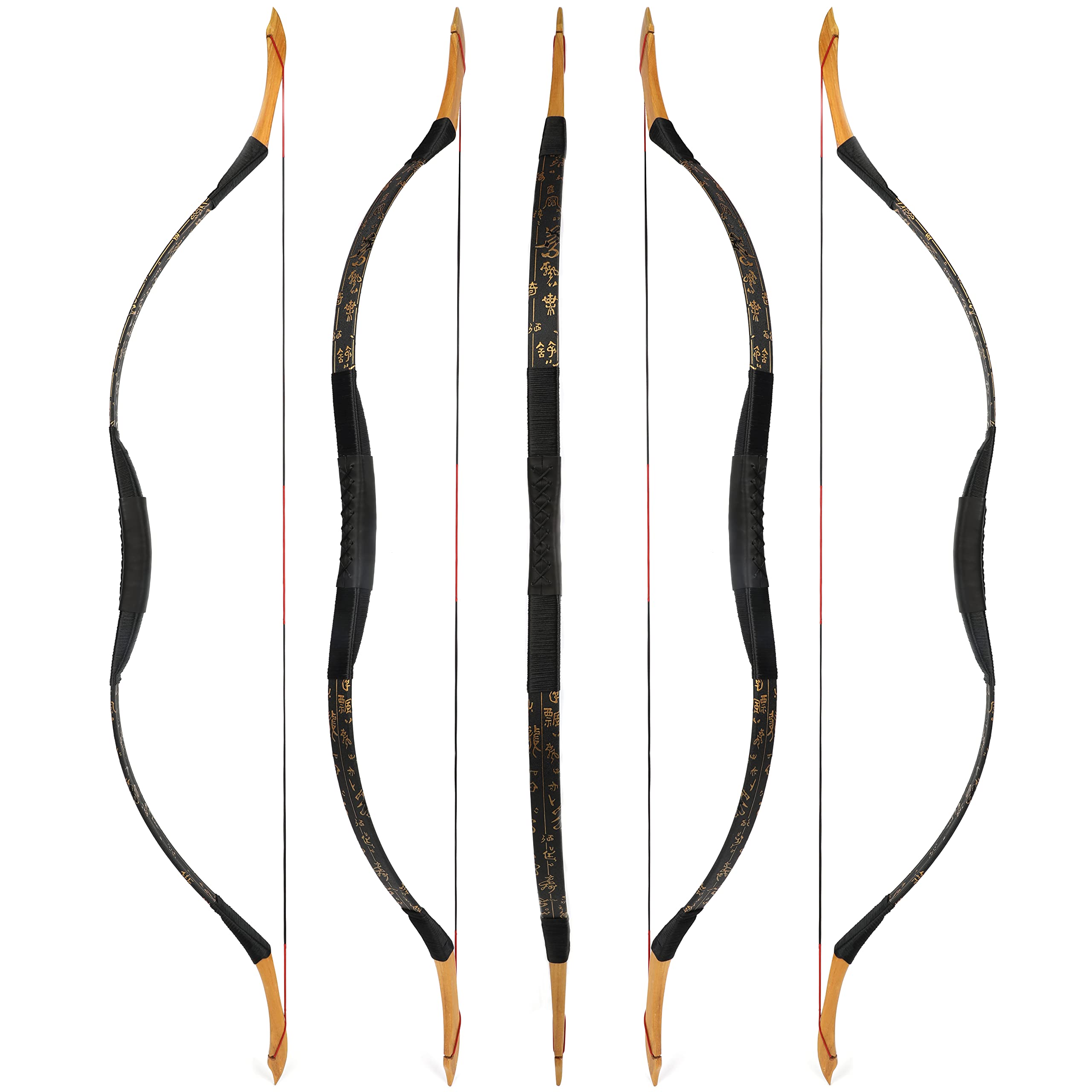 wolfman Arco Tradizionale Arco Ricurvo Long Arco Sportivo Tiro con L'Arco Arco da DIY Arco di Legno Asiatico Arco Mongolo per Adulti Adolescente Principiante Mano Sinistra Destra