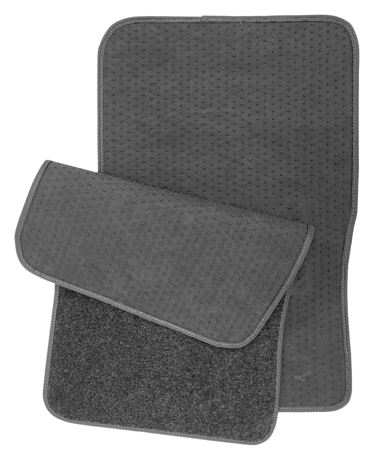 Premium 4-Piece Carpet Car Floor Mats Set with Heel Pad - Universal Fit for for Cars Trucks SUVS — view 2