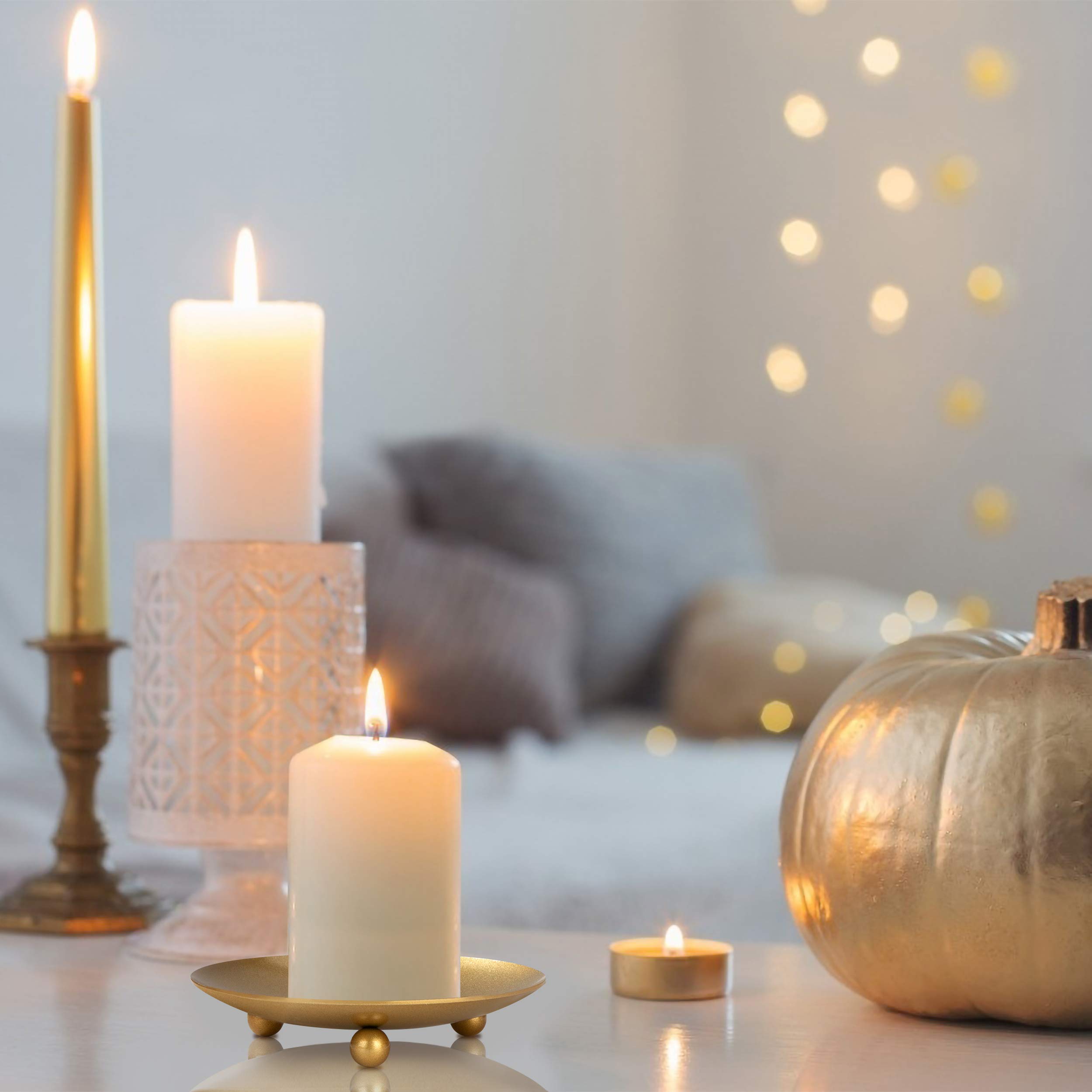 Bougeoir Conique Vintage En Métal, Support De Bougie De Table Pour Les