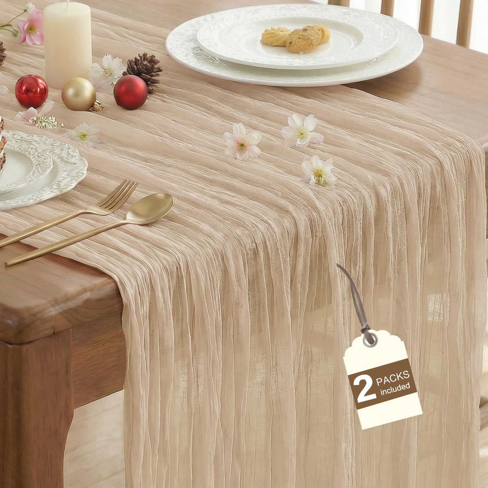 Pink Cheesecloth Table Runners - Fall Party Decor -11