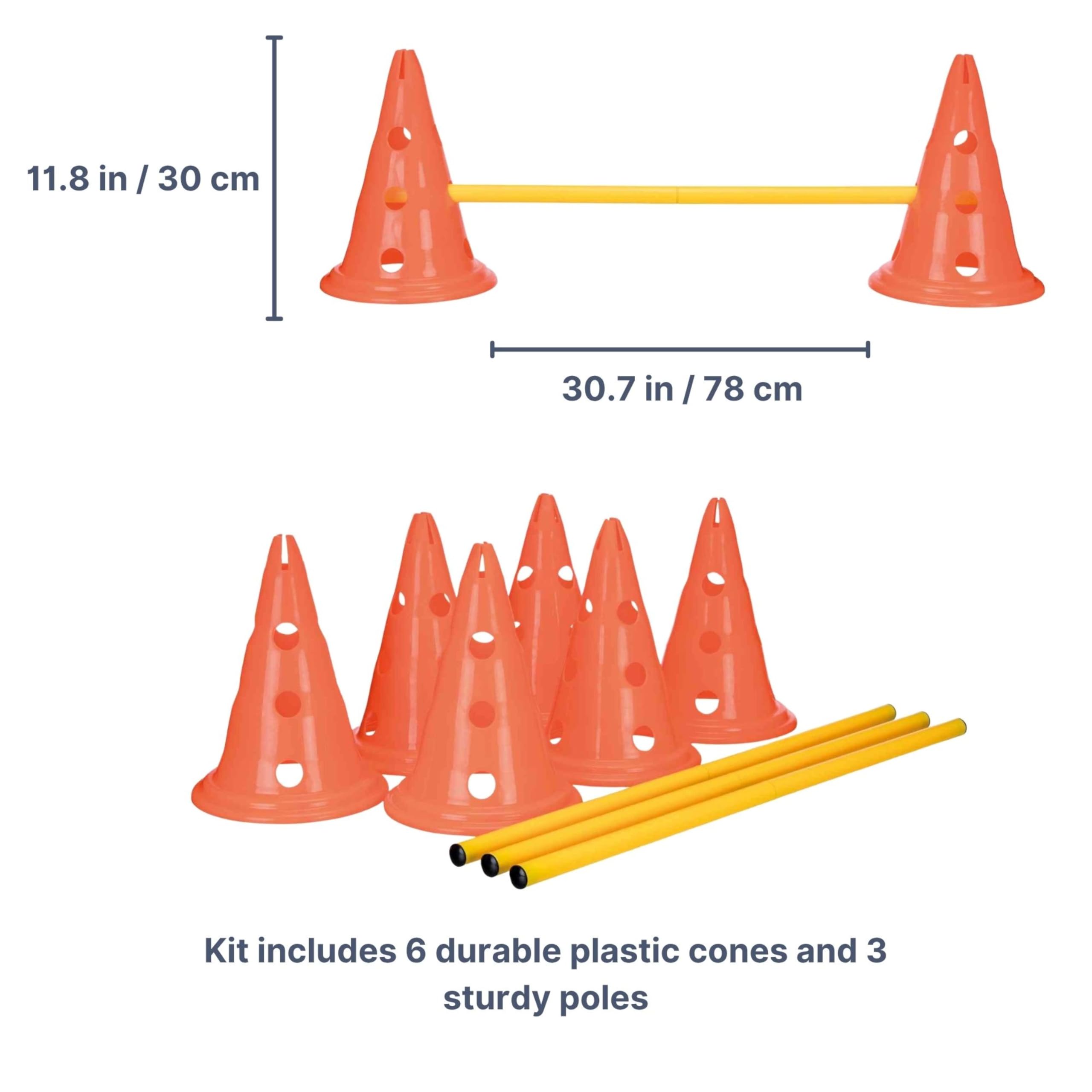 TRIXIE Lot de 3 Activités Obstacle O 23 x 30 cm 78 cm Orange et Jaune pour Chien