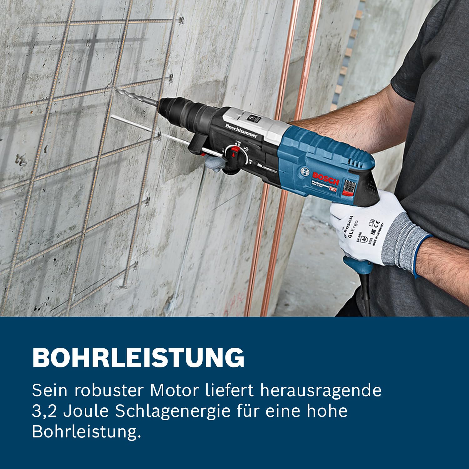 Bosch Professional GBH 2-28 F Bohrhammer 880 Watt SDS-Plus 28 mm Bohrfutter Set