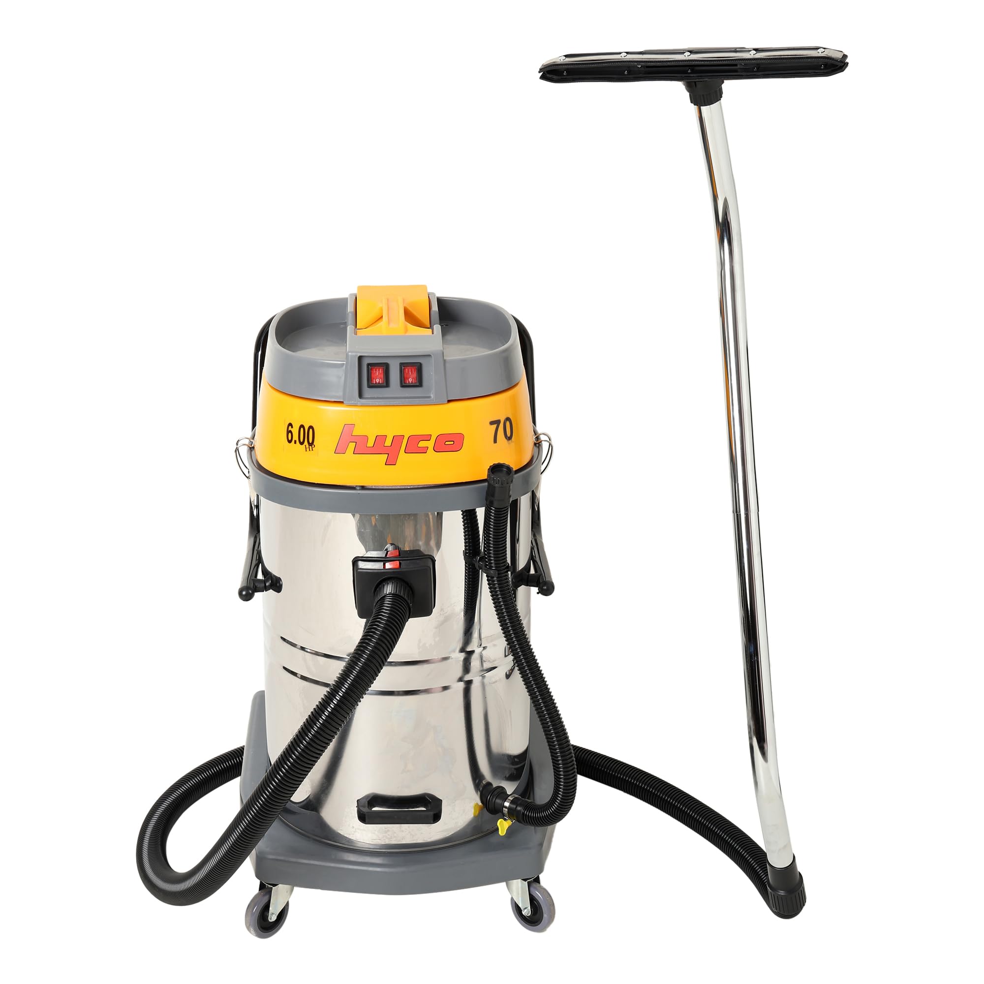 HYCO Wet and Dry Car Wash House Keeping Dual-Use Industrial Vacuum Cleaner with Copper Wire Motor and Stainless Steel Barrel (Tank: 60L Motor: 3000W(Double Motor))-image-39