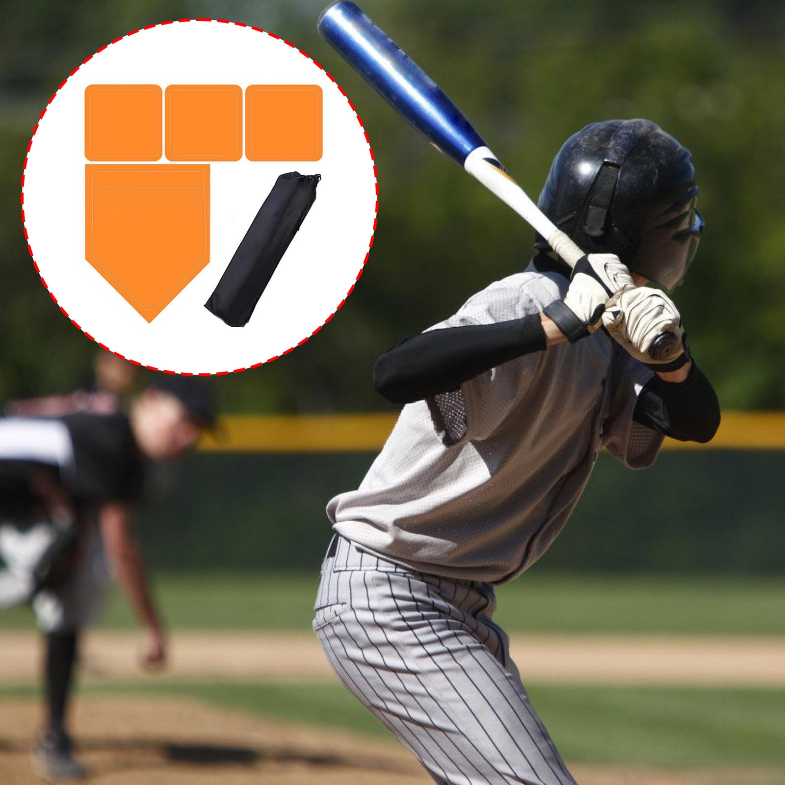 Juego de bases de goma para béisbol y sóftbol, equipo de entrenamiento para entrenamiento en interiores y exteriores