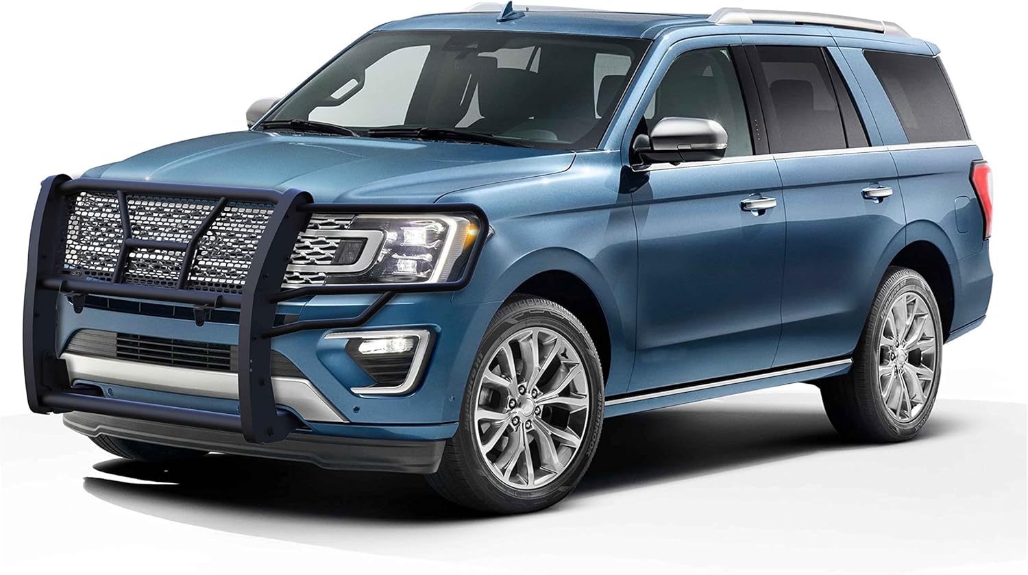 Black Horse RUGGED Heavy Duty Grille Brush Bumper Guard Modular Black Compatible with 2018-2024 Ford Expedition-RU-FOEX18-B