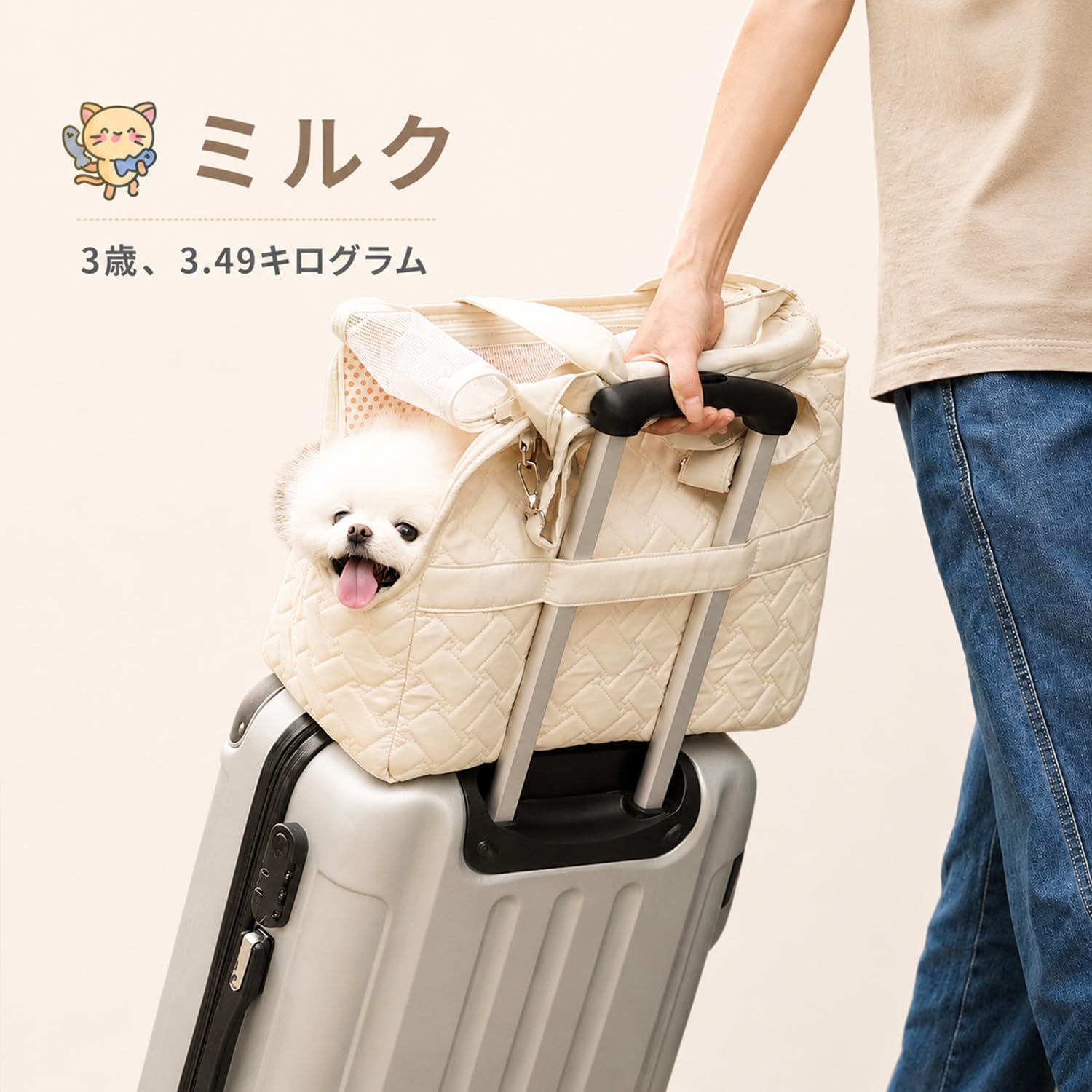 Amazon.co.jp: Okiki ペット キャリーバッグ 猫／犬／うさぎ きゃりー