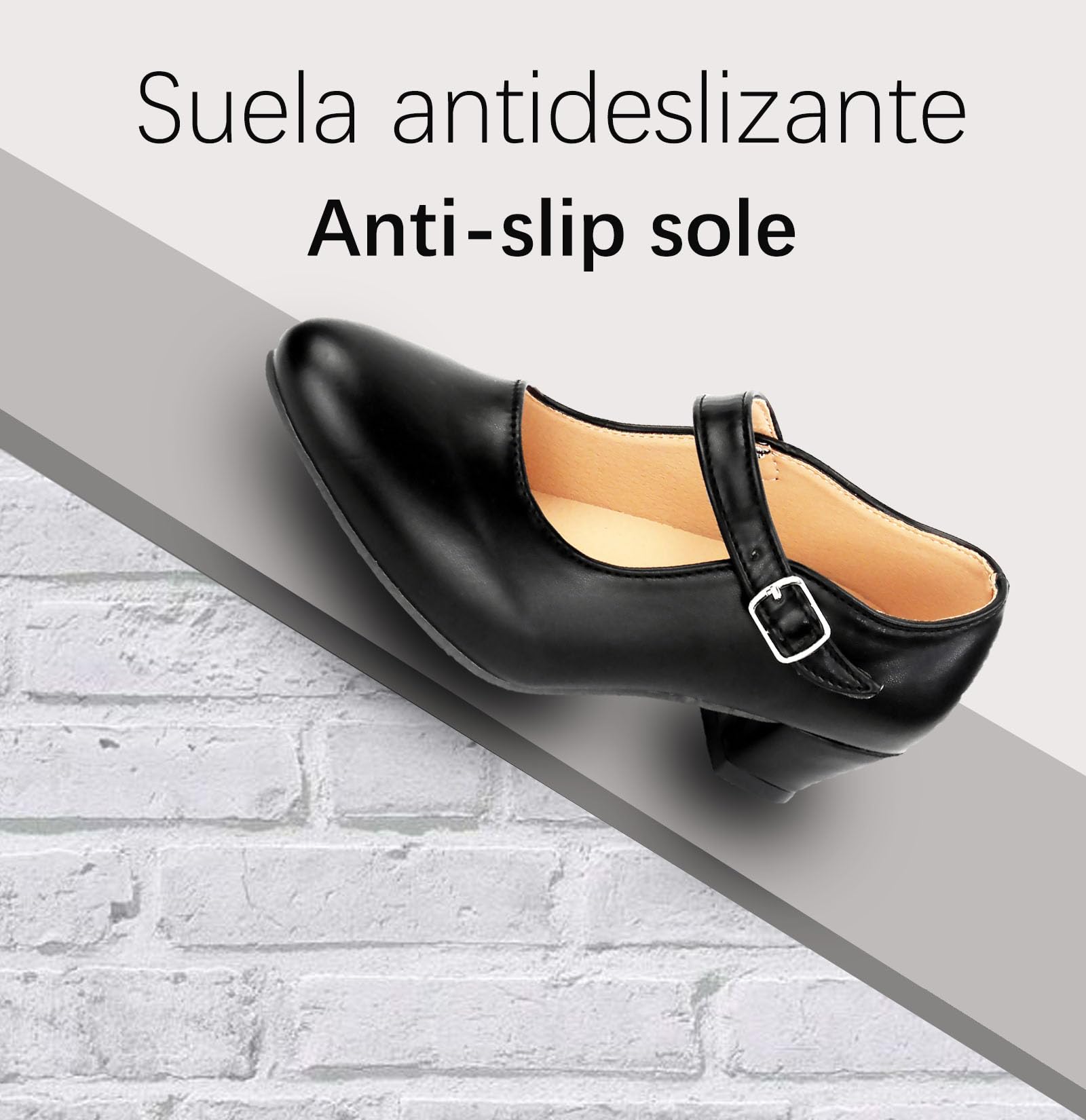 Zapatos Flamenco para Niña de Danza, Calzado de Baile Sevillana, Tacones con Cuña Cómodos y para Adolescentes