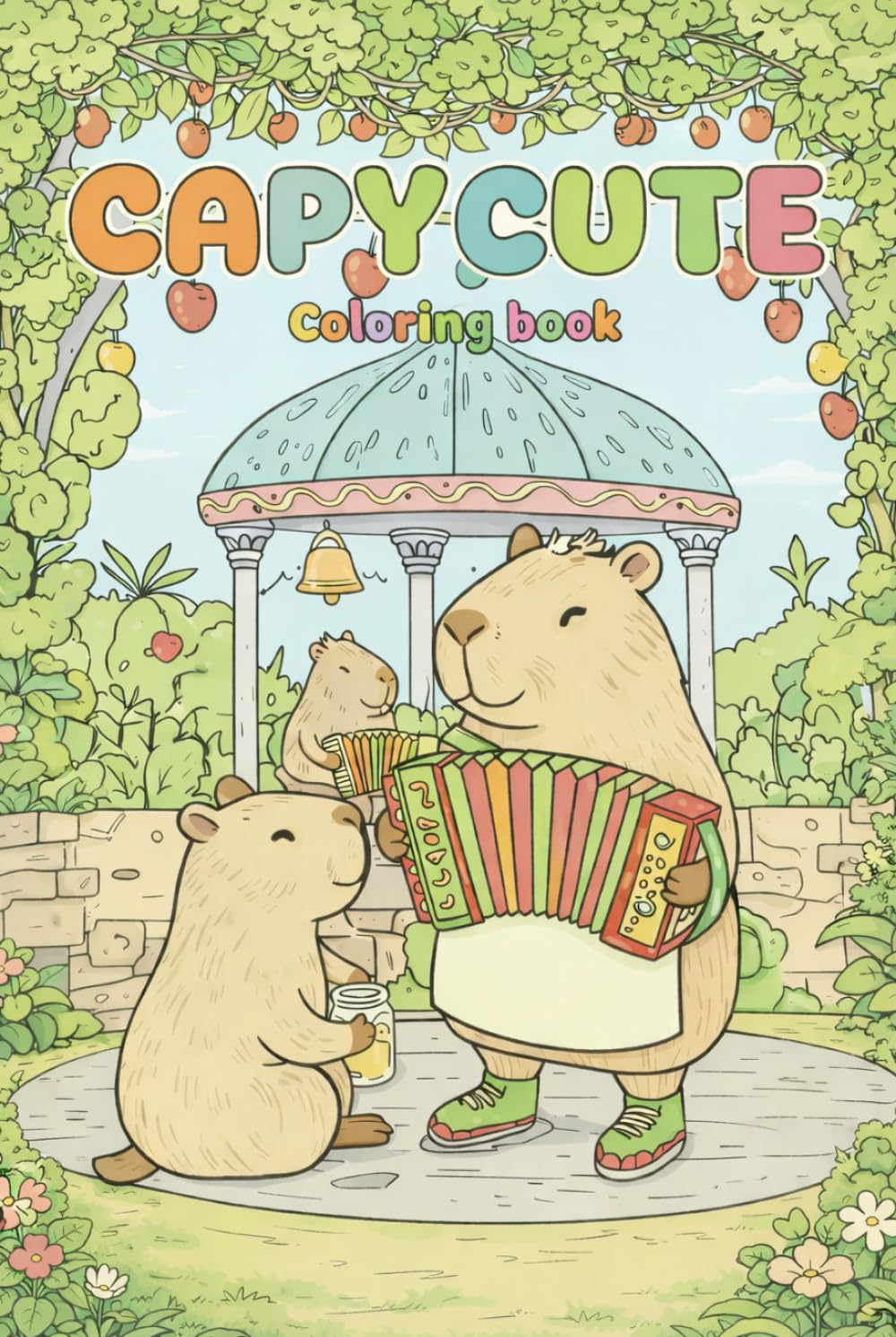 Capy cute: Capy Cute Coloring Book: Sweet and Cozy Capybaras to Color