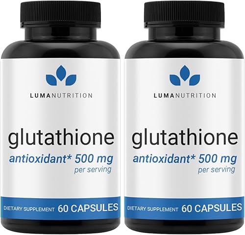 Miniatura 9 de Luma Nutrition Suplemento premium de glutatión - 500 mg - L-glutatión - Soporte antioxidante - Reducido - Soporte hepático - 60 cápsulas