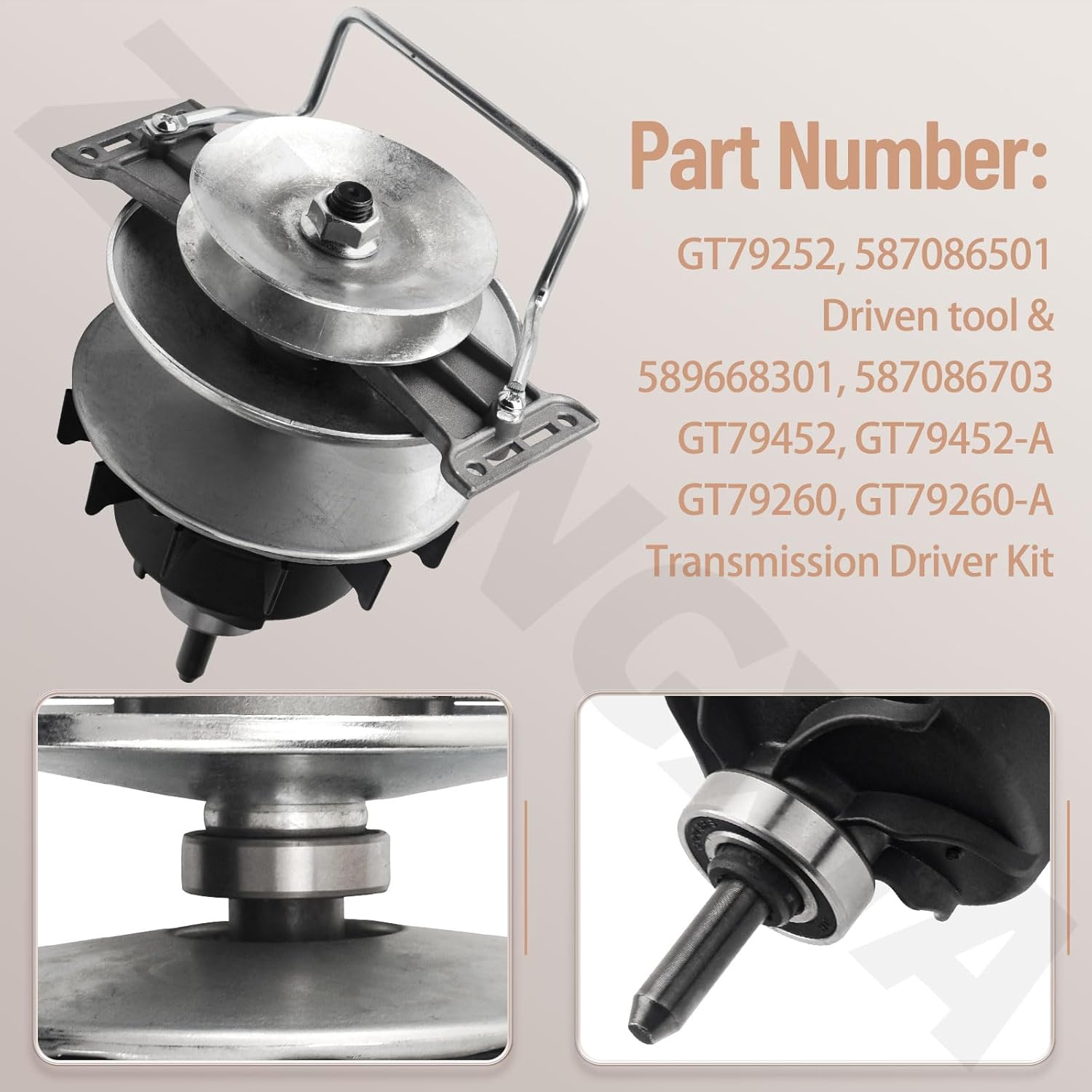 GT79452-A Transmission Driver Kit RS800 for Craftsman Husqvarna Ariens Poulan & with Other Lawn Mower RS800 Transaxles, Fits GT79452-A 587086703 589668301 GT79260, GT79260-A GT452