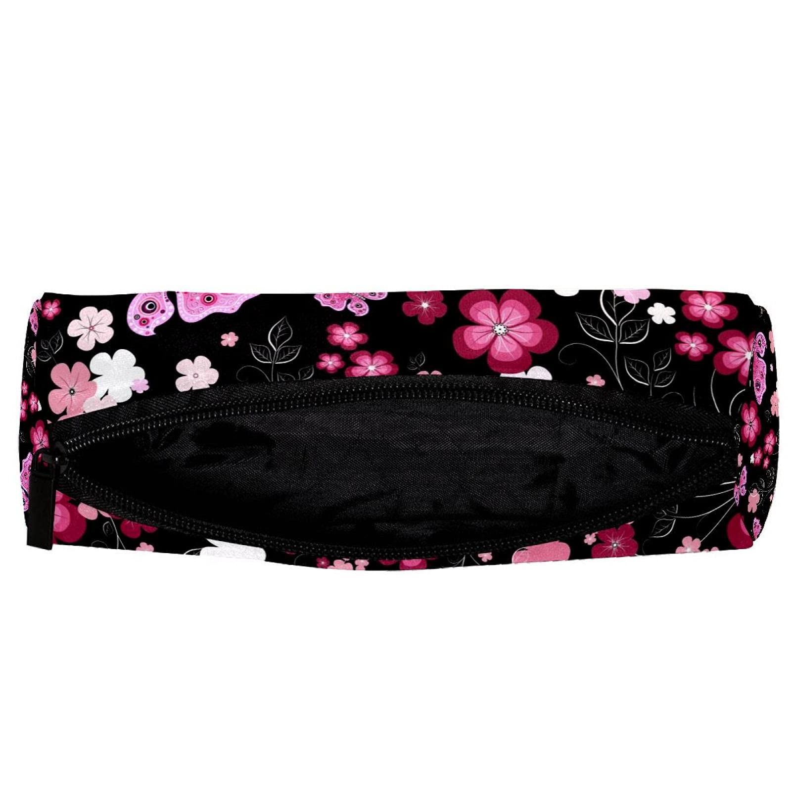 Set Astuccio Floreale E Portachiavi Coordinato - Astuccio In Cotone Orchidea + Portachiavi Fiore Blu, Per Studenti