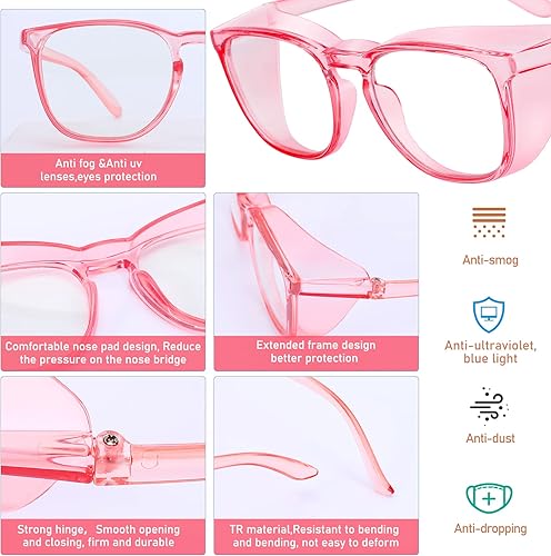 Miniatura 2 de FORITOAST Elegantes lentes de seguridad antivaho de moda, anti rayos azules, niebla, gafas de polvo con caja de embalaje para mujeres y hombres