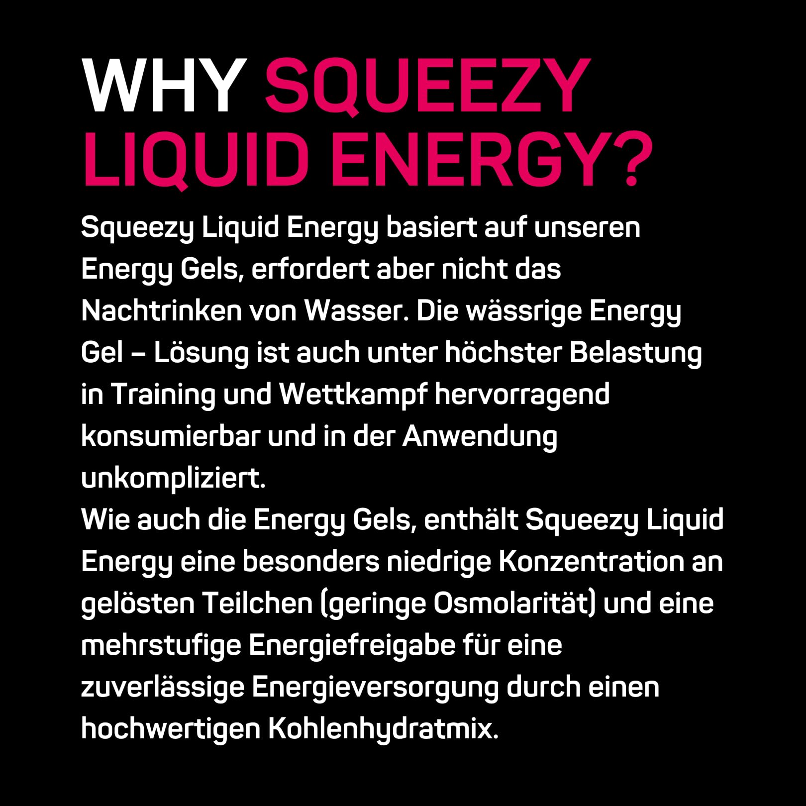 Squeezy Liquid Energy Refiller (Zitrone+Koffein) 1000 ml - Sport Energy Gel mit erhöhtem Wasseranteil für schnelle & dauerhafte Energie bei maximaler Verträglichkeit - ohne Nachtrinken