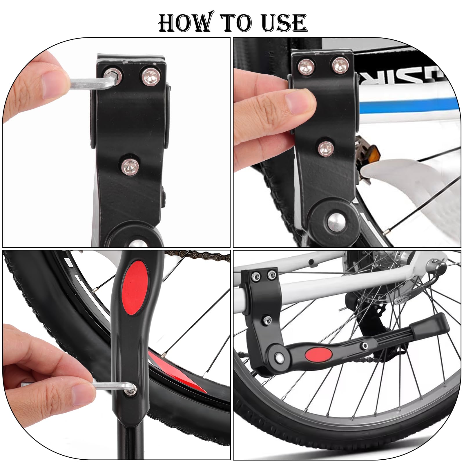 Stojak rowerowy do 24-27,5", stop aluminium, regulowana wysokość, stojak rowerowy, antypoślizgowy stojak rowerowy, stabilny stojak boczny z narzędziem, do rowerów górskich, rowerów elektrycznych