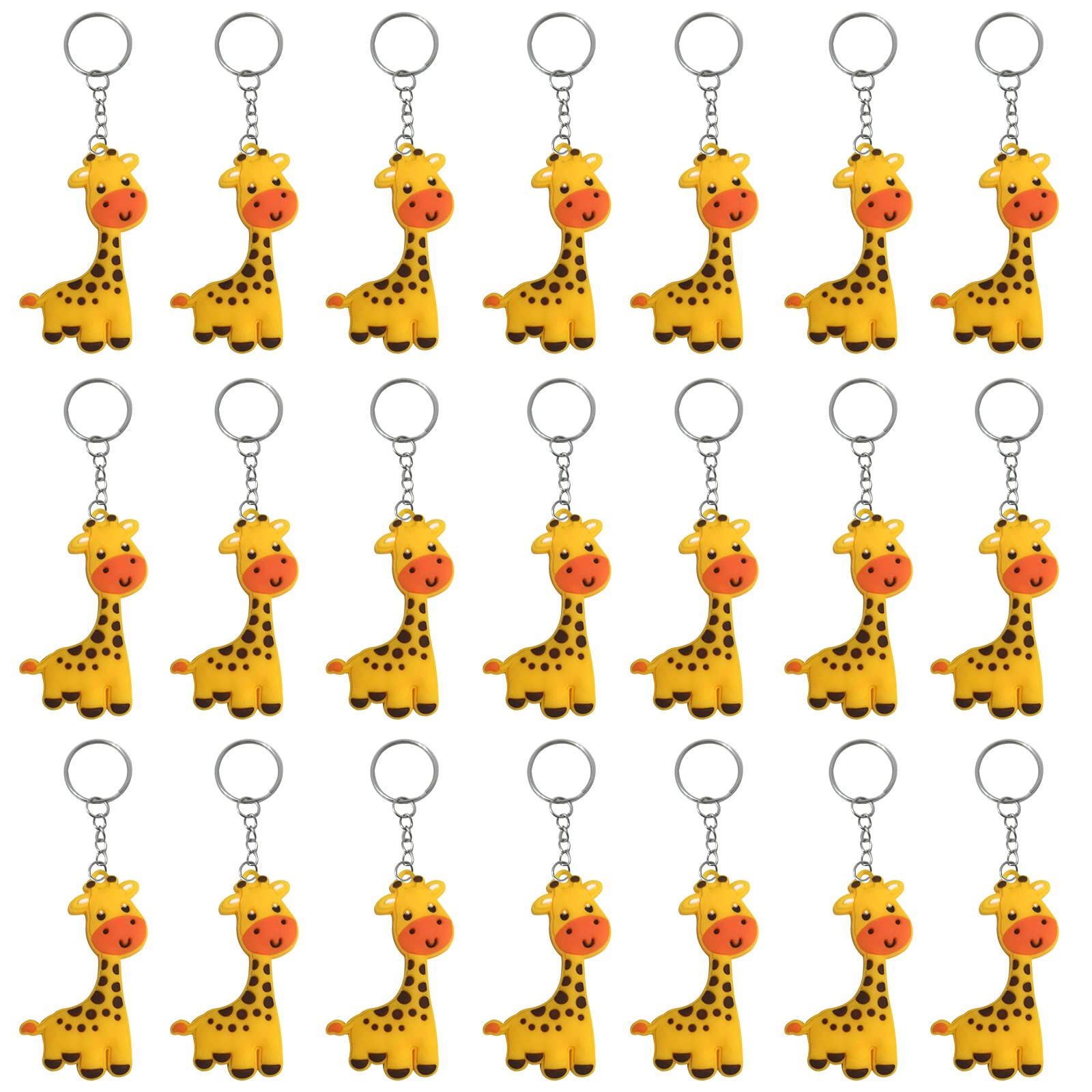 iMagitek - Llavero de jirafa (24 unidades), diseño de jirafa, regalo de fiesta de safari, regalo de fiesta de cumpleaños, escuela, carnaval