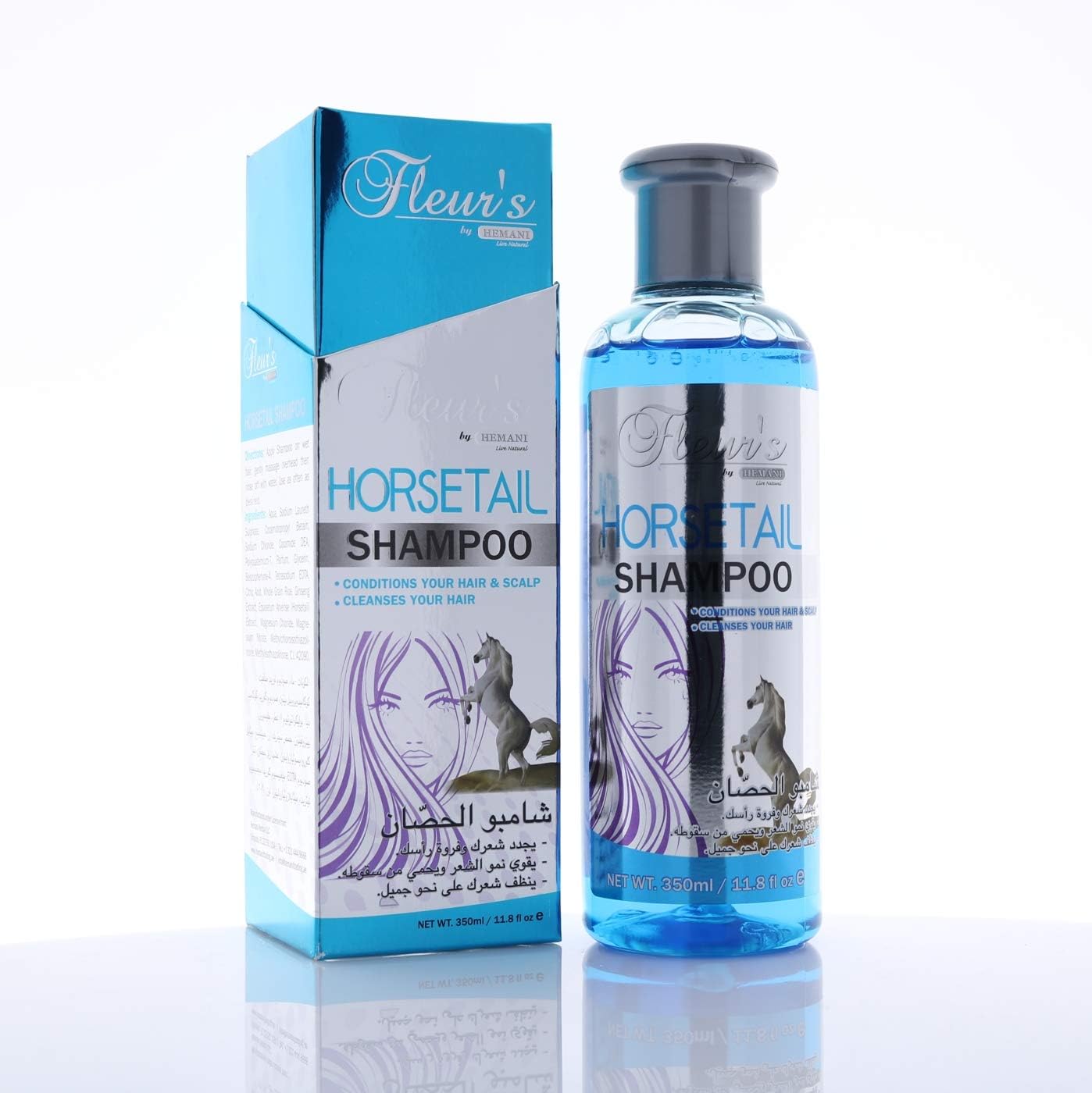 Hemani Fleur's Horsetail Shampoo, 100% Stimulates The Hair Growth And Protects Againt Hair Loss, Aids In Keeping Away From Dandruff, Scalp Itch, Shampoo Cleans And Conditions The Hair Root And Scalp