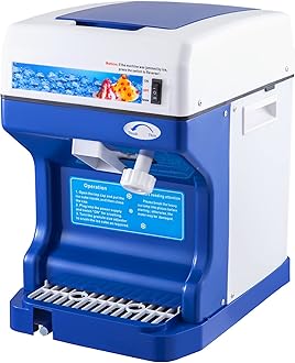 VEVOR 110V Electric Shaved Ice Machine 500W Snow Cone Maker Tabletop w/Adjustable Ice Texture, Ice Shaving Machine 265LBs/hr for Home and Commerical Use