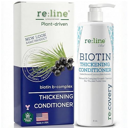 Acondicionador de crecimiento del cabello con biotina para pérdida de cabello, acondicionador de volumen espesante natural para cabello fino,