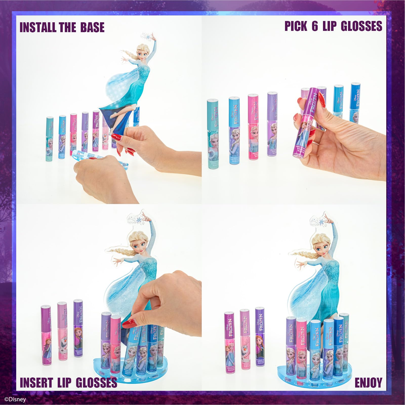 Frozen Brillo Labial Vegetal con Soporte Personaje Expositor