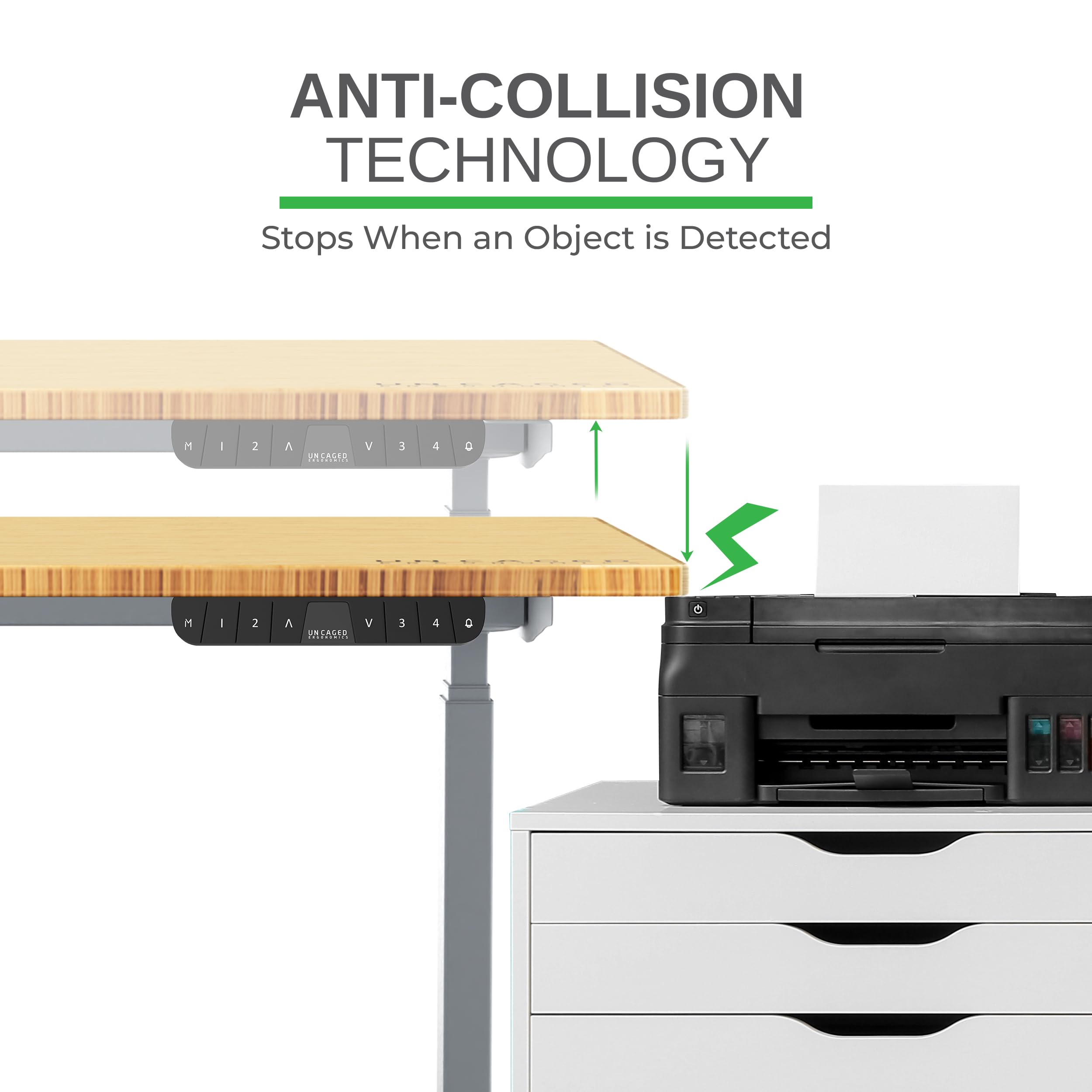 Uncaged Ergonomics Rise Up Dual Motor Electric Standing Desk Adjustable Height 60x30 Large Sit-Stand Computer Desk for Home — view 9