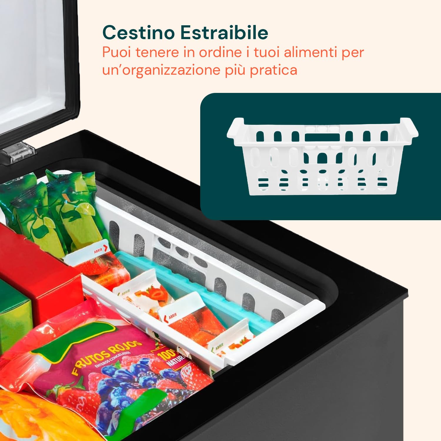 Wintem – Congelatore Libera Installazione a Pozzetto 99L per Casa e Ufficio, Doppia Funzione Frigo e Freezer, Termostato Regolabile a 7 Livelli, Basso Consumo e Funzionamento Silenzioso
