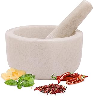 H&S Alliance Mortar and Pestle Set - Premium Stone Pestle and Mortar Bow...